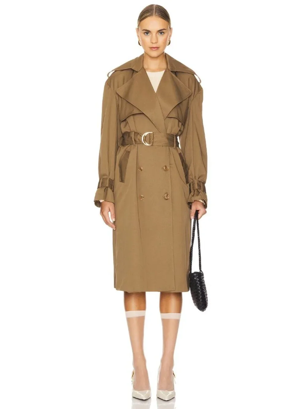 Bardot Halle Trench Coat in Khaki